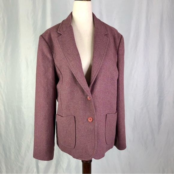 rrrruss vintage mauve wool blazer made in USA Union made 16 - Picture 1 of 10
